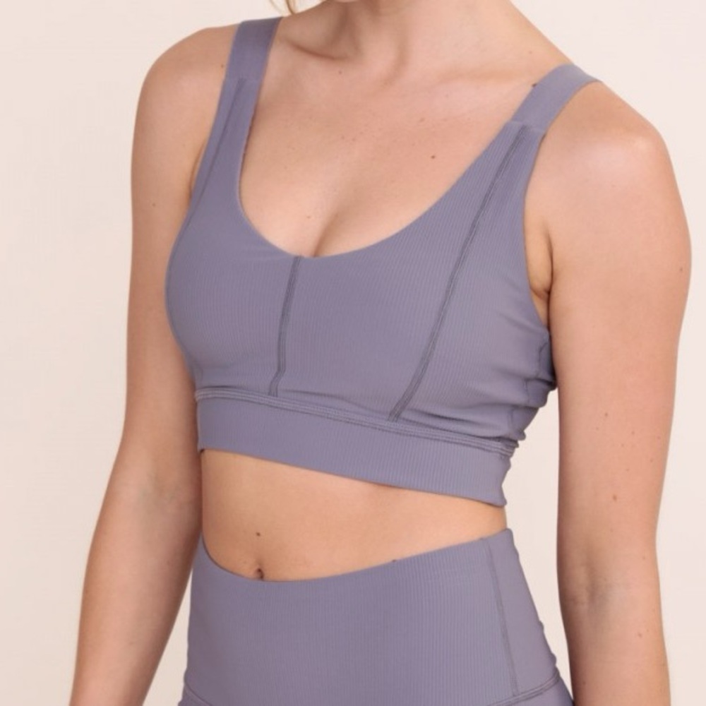 Mono B Sports Bra with Wide Straps and Scoop Neckline